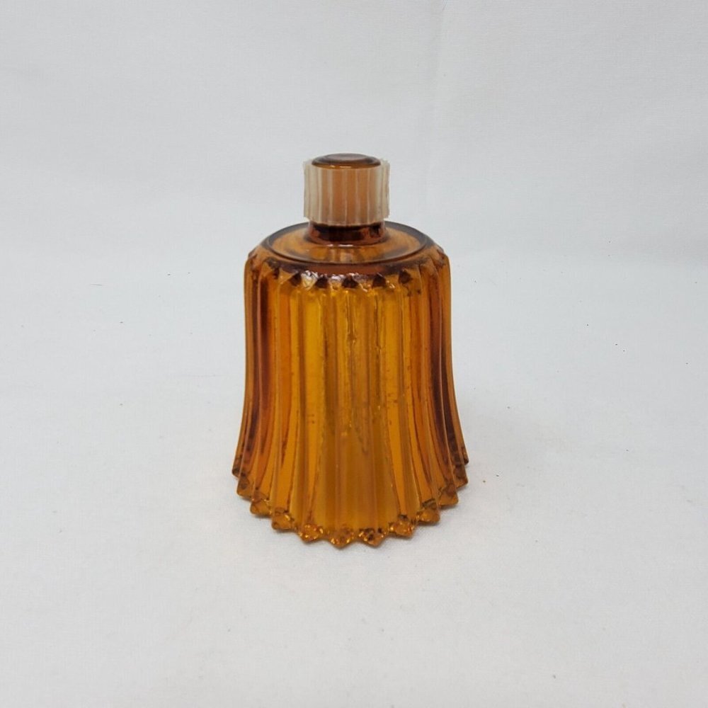 Homco Amber Ribbed Glass Peg Votive Cup Candle Holder VTG - Picture 6 of 8